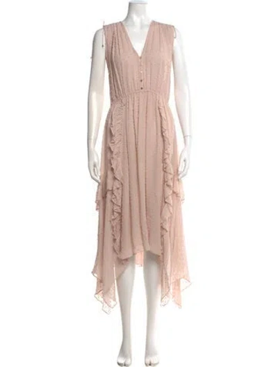 Pre-owned Ulla Johnson Silk Long Dress In Pink