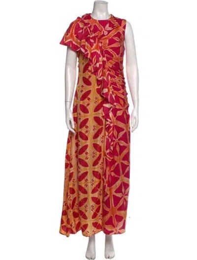Pre-owned Ulla Johnson Silk Long Dress In Pink