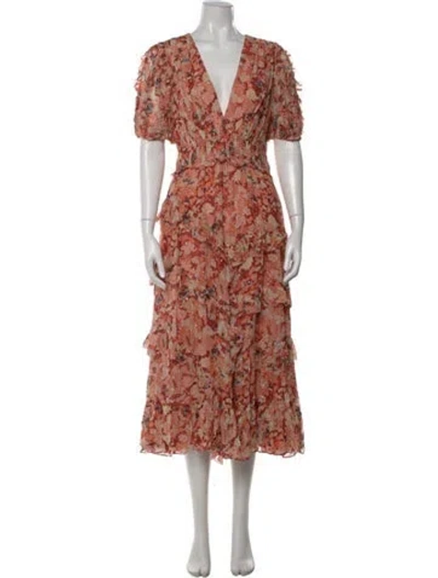 Pre-owned Ulla Johnson Silk Long Dress In Pink
