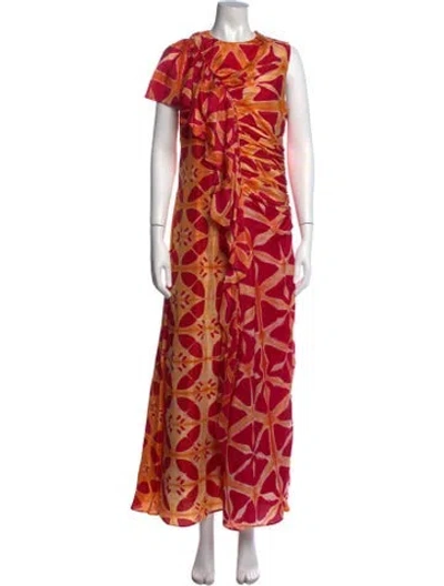 Pre-owned Ulla Johnson Silk Long Dress In Pink