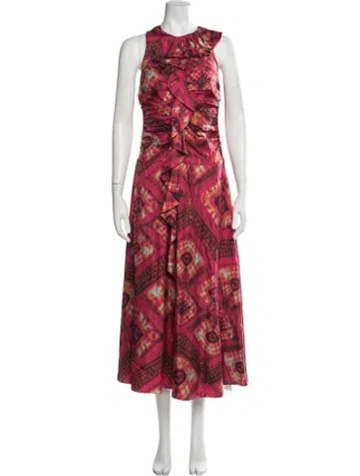 Pre-owned Ulla Johnson Silk Long Dress In Pink