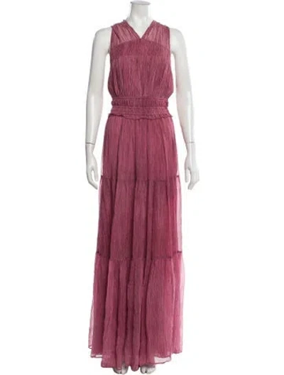 Pre-owned Ulla Johnson Silk Long Dress In Pink