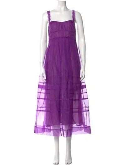 Pre-owned Ulla Johnson Silk Long Dress In Purple