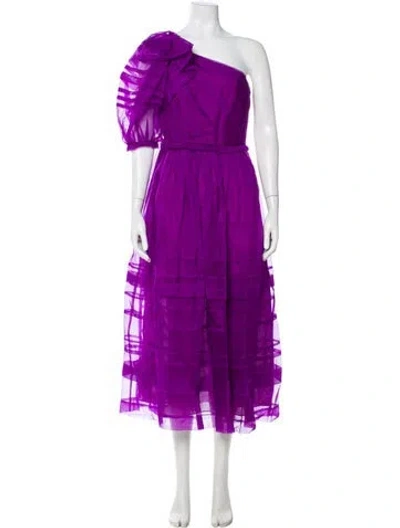 Pre-owned Ulla Johnson Silk Long Dress In Purple