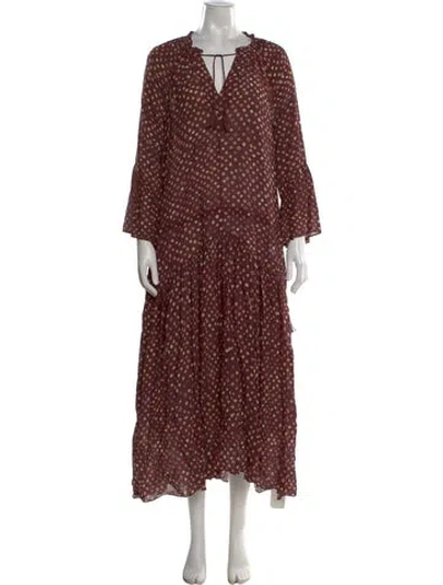 Pre-owned Ulla Johnson Silk Long Dress In Purple