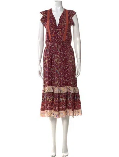Pre-owned Ulla Johnson Silk Long Dress In Purple
