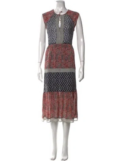 Pre-owned Ulla Johnson Silk Long Dress In Red