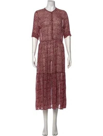Pre-owned Ulla Johnson Silk Long Dress In Red