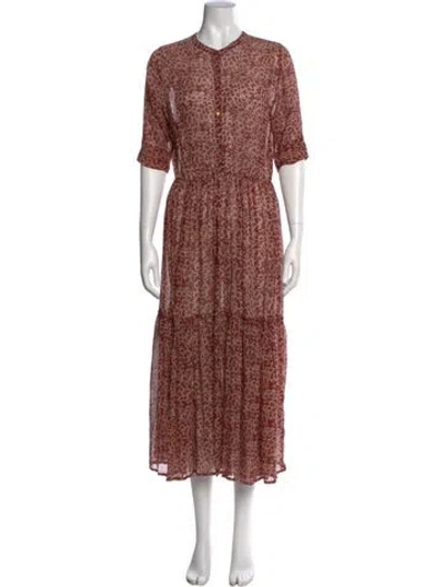 Pre-owned Ulla Johnson Silk Long Dress In Red