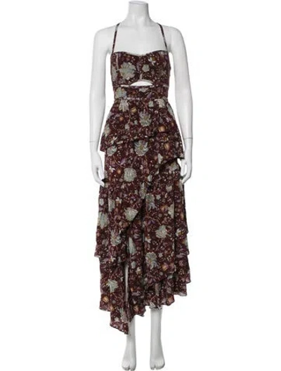 Pre-owned Ulla Johnson Silk Long Dress In Red