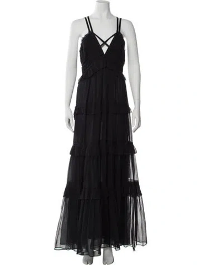 Pre-owned Ulla Johnson Silk Long Dress W/ Tags In Black