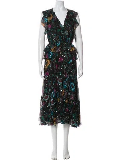 Pre-owned Ulla Johnson Silk Long Dress W/ Tags In Black