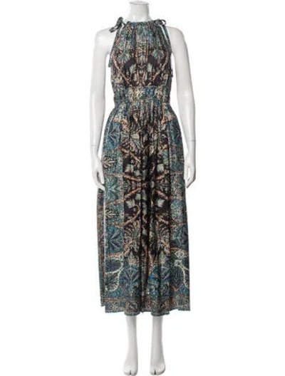 Pre-owned Ulla Johnson Silk Long Dress W/ Tags In Blue