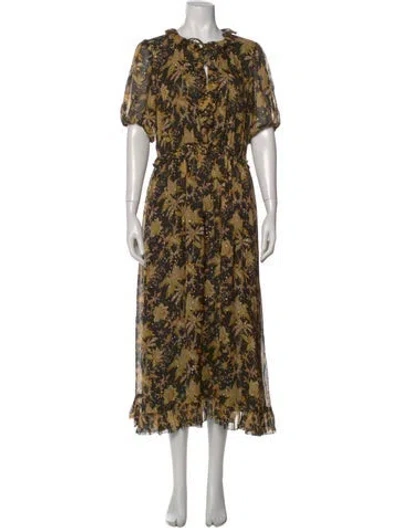 Pre-owned Ulla Johnson Silk Long Dress W/ Tags In Multi