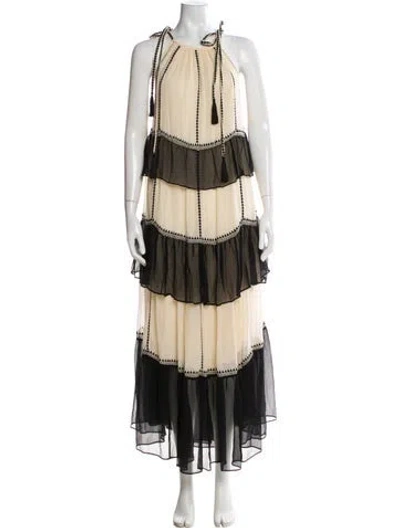 Pre-owned Ulla Johnson Silk Long Dress W/ Tags In Neutral