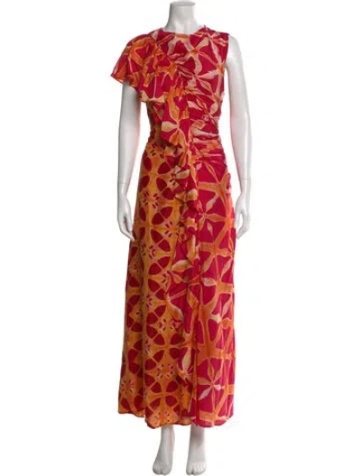 Pre-owned Ulla Johnson Silk Long Dress W/ Tags In Pink