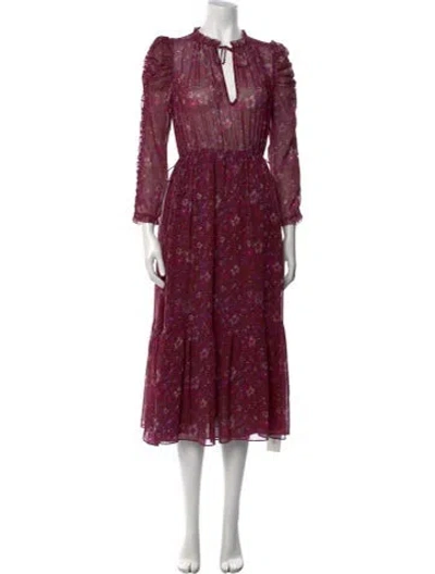 Pre-owned Ulla Johnson Silk Long Dress W/ Tags In Purple