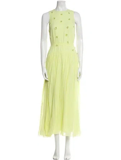 Pre-owned Ulla Johnson Silk Long Dress W/ Tags In Yellow