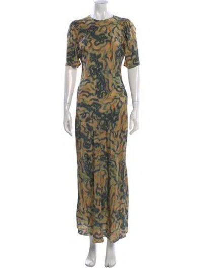Pre-owned Ulla Johnson Silk Long Dress W/ Tags In Yellow