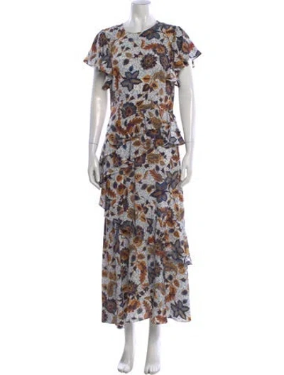 Pre-owned Ulla Johnson Silk Long Dress In White