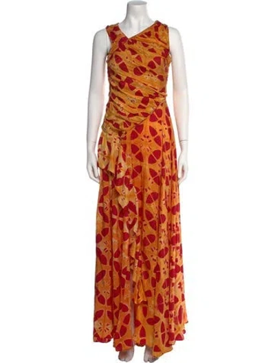 Pre-owned Ulla Johnson Silk Long Dress In Yellow