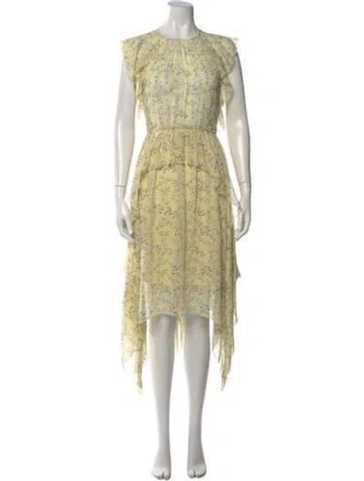 Pre-owned Ulla Johnson Silk Long Dress In Yellow