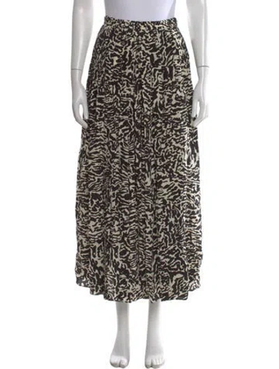 Pre-owned Ulla Johnson Silk Long Skirt In Black