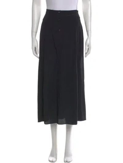Pre-owned Ulla Johnson Silk Long Skirt In Black
