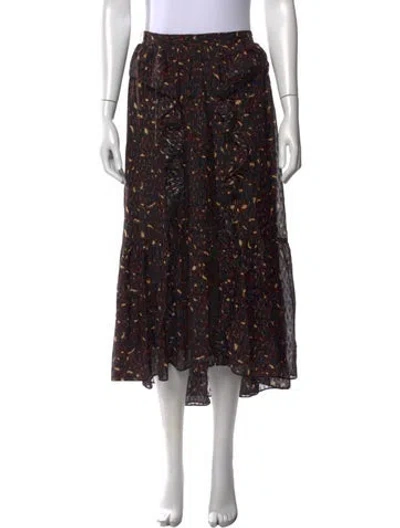 Pre-owned Ulla Johnson Silk Long Skirt In Black