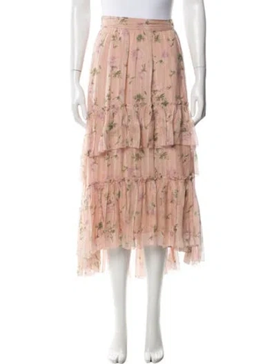 Pre-owned Ulla Johnson Silk Long Skirt In Blue