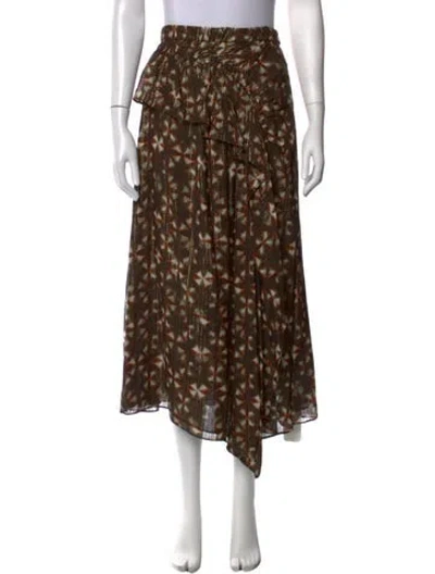 Pre-owned Ulla Johnson Silk Long Skirt In Brown