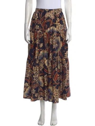 Pre-owned Ulla Johnson Silk Long Skirt In Multi