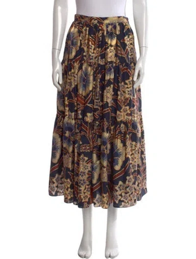 Pre-owned Ulla Johnson Silk Long Skirt In Multi