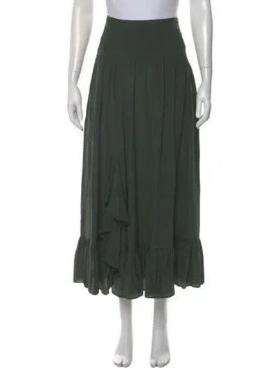 Pre-owned Ulla Johnson Silk Long Skirt W/ Tags In Green