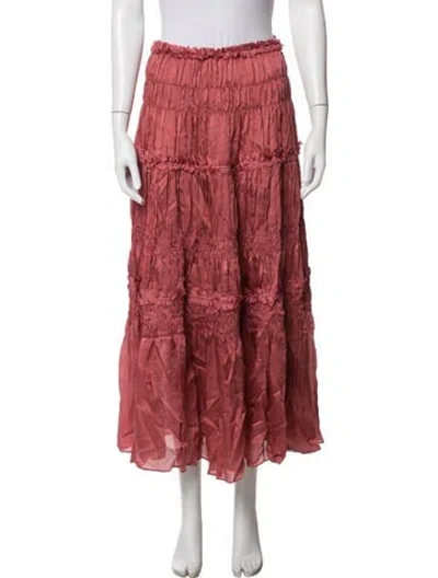 Pre-owned Ulla Johnson Silk Long Skirt W/ Tags In Red