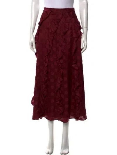 Pre-owned Ulla Johnson Silk Long Skirt W/ Tags In Red
