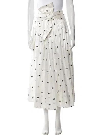 Pre-owned Ulla Johnson Silk Long Skirt In White