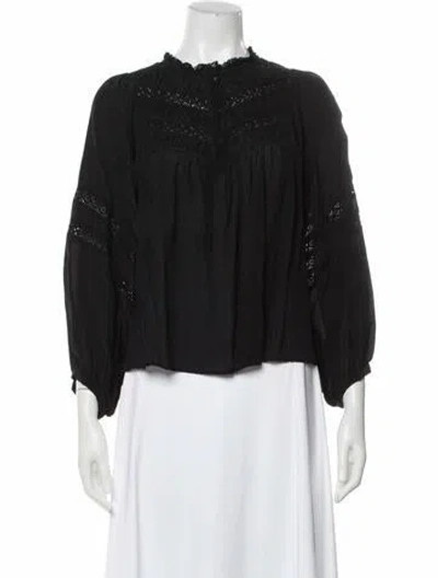 Pre-owned Ulla Johnson Silk Long Sleeve Blouse In Gray