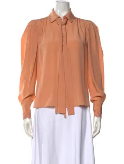 Pre-owned Ulla Johnson Silk Long Sleeve Blouse In Neutral