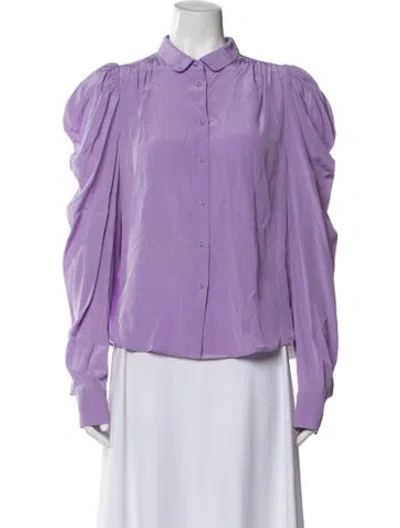 Pre-owned Ulla Johnson Silk Long Sleeve Blouse In Purple