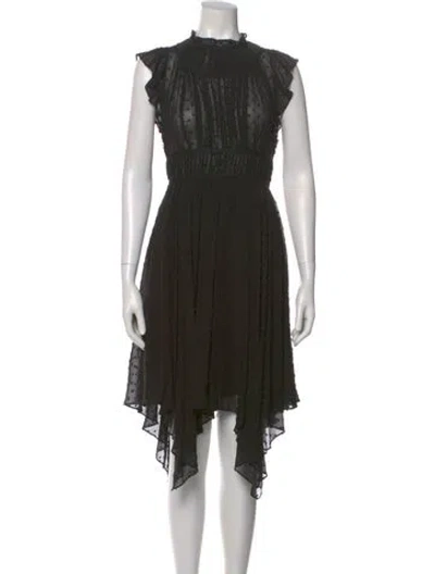 Pre-owned Ulla Johnson Silk Midi Length Dress In Black