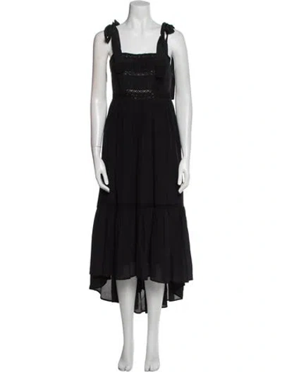 Pre-owned Ulla Johnson Silk Midi Length Dress In Black