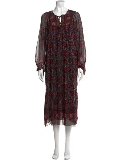 Pre-owned Ulla Johnson Silk Midi Length Dress In Black