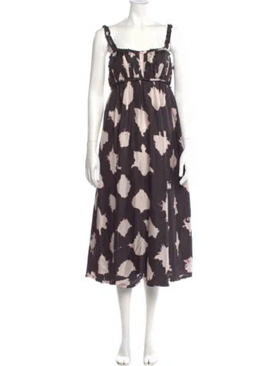 Pre-owned Ulla Johnson Silk Midi Length Dress In Black