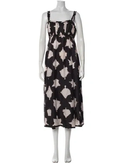 Pre-owned Ulla Johnson Silk Midi Length Dress In Black
