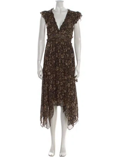 Pre-owned Ulla Johnson Silk Midi Length Dress In Black