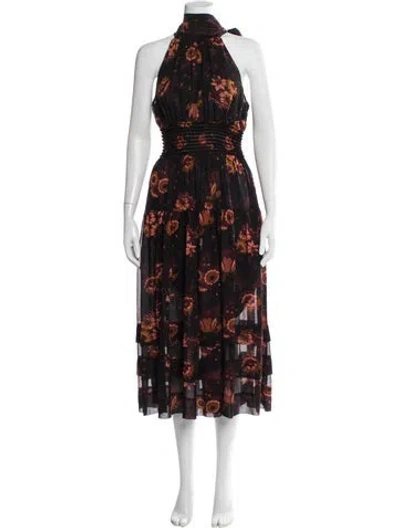 Pre-owned Ulla Johnson Silk Midi Length Dress In Black
