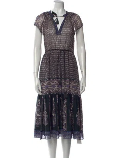 Pre-owned Ulla Johnson Silk Midi Length Dress In Black