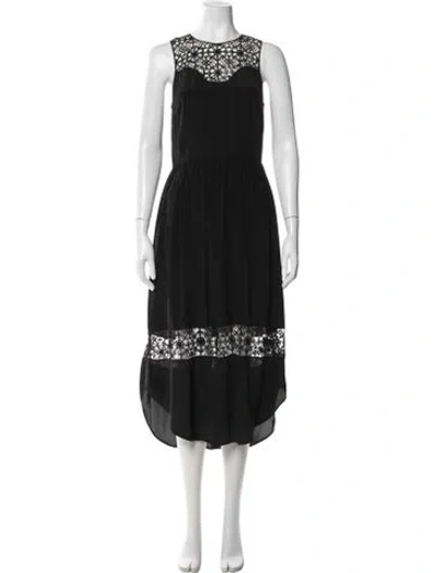 Pre-owned Ulla Johnson Silk Midi Length Dress In Black
