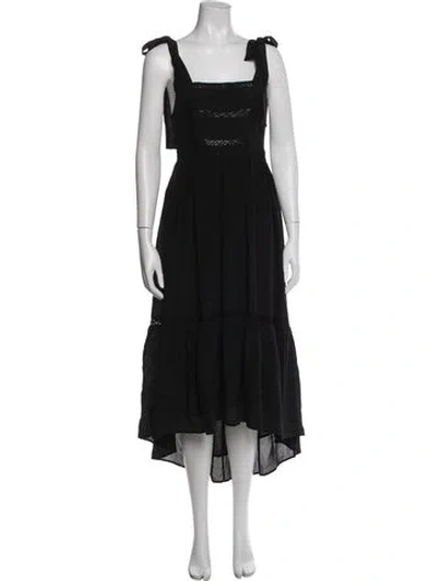 Pre-owned Ulla Johnson Silk Midi Length Dress In Black